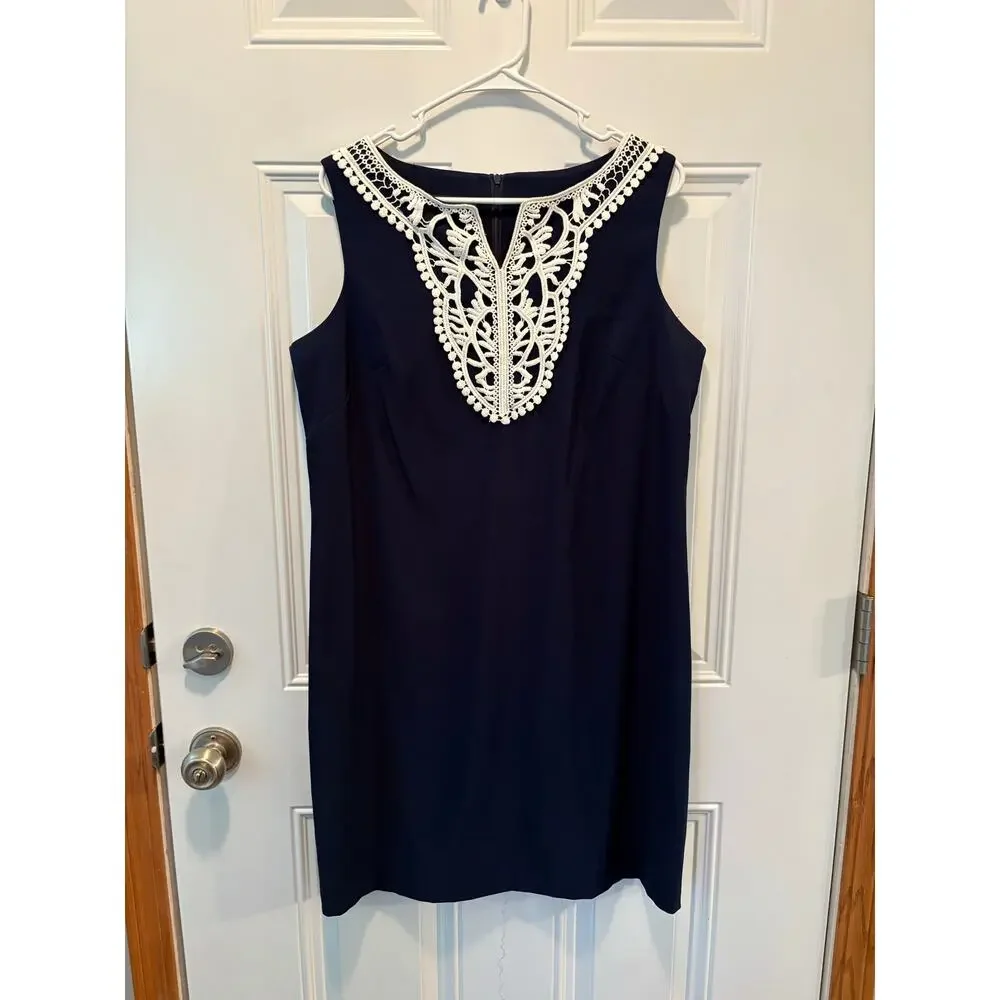 AGB brand sleeveless navy blue shift dress size 16 - Picture 2 of 4